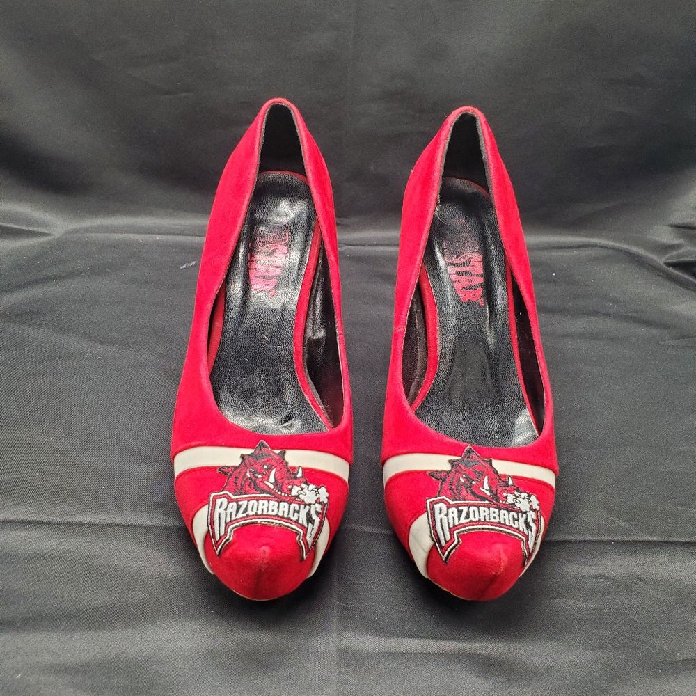 HERSTAR Women's Arkansas Razorbacks Micro suede Pumps size 7.5